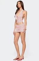 Edikted Zoe Polka Dot Drawstring Mini Skirt