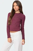 Edikted Brianna Striped Long Sleeve T-Shirt