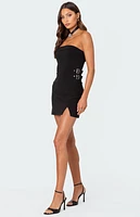 Edikted Side Belt Lace Up Mini Dress