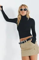 Princess Polly Eco Black Elysium Turtleneck Sweater