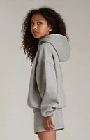 Kids Fear of God Essentials Dark Heather Oatmeal Hoodie