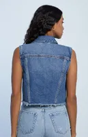 Levi's Medium Blue Ripped Denim Vest