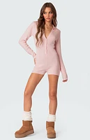 Edikted Lillian Button Front Knit Romper