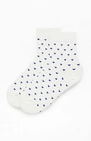 John Galt White & Navy Heart Socks