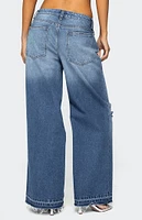 Edikted Xenia Distressed Low Rise Jeans