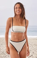 Cupshe Coastal Ribbed High Waisted Bikini Bottom