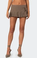 Edikted Side Bow Pleated Mini Skort