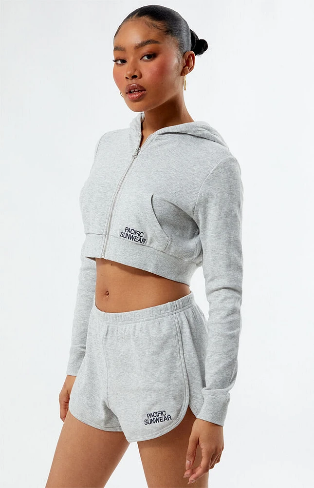 PacSun Pacific Sunwear Ultra Cropped Zip Up Hoodie