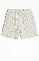 Pacsun Cream Russel Linen Volley Shorts