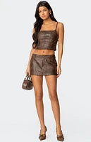 Edikted Scout Zip Up Faux Leather Corset