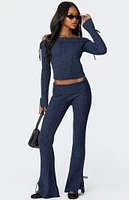 Edikted Chase Fold Over Cable Knit Top