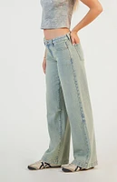 PacSun Casey Low Rise Baggy Jeans Light Indigo