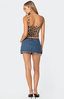 Edikted Sequin Leopard Printed Top