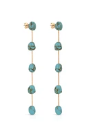 Ettika Dripping Turquoise 18k Gold Plated Earrings