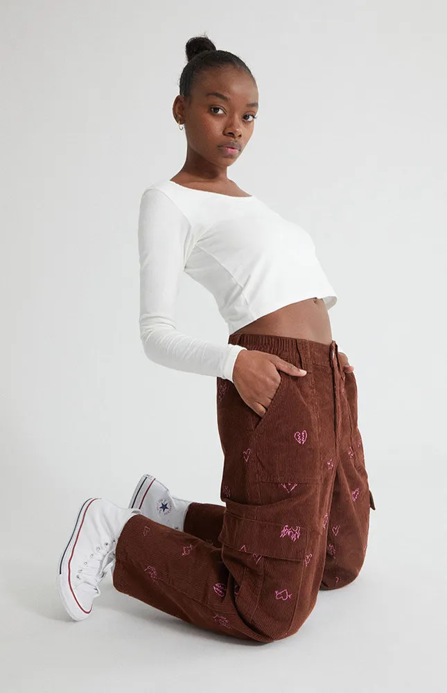 Heartbreaker Corduroy Cargo Elastic Waist Pants