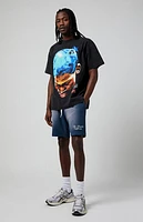 Pacsun Navy Potassium Fleece Volley Sweat Shorts