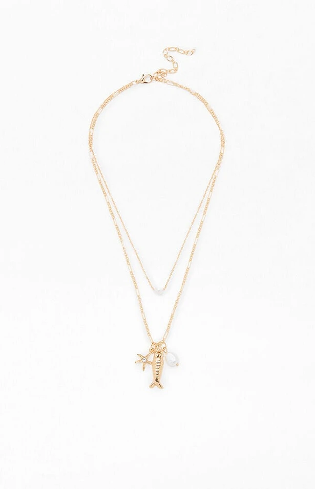 LA Hearts Coco Layered Necklace