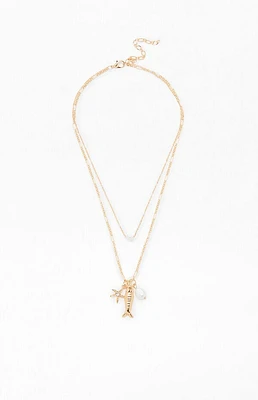 LA Hearts Coco Layered Necklace