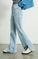 PacSun Eco Light Blue Slit High Waisted Bootcut Jeans