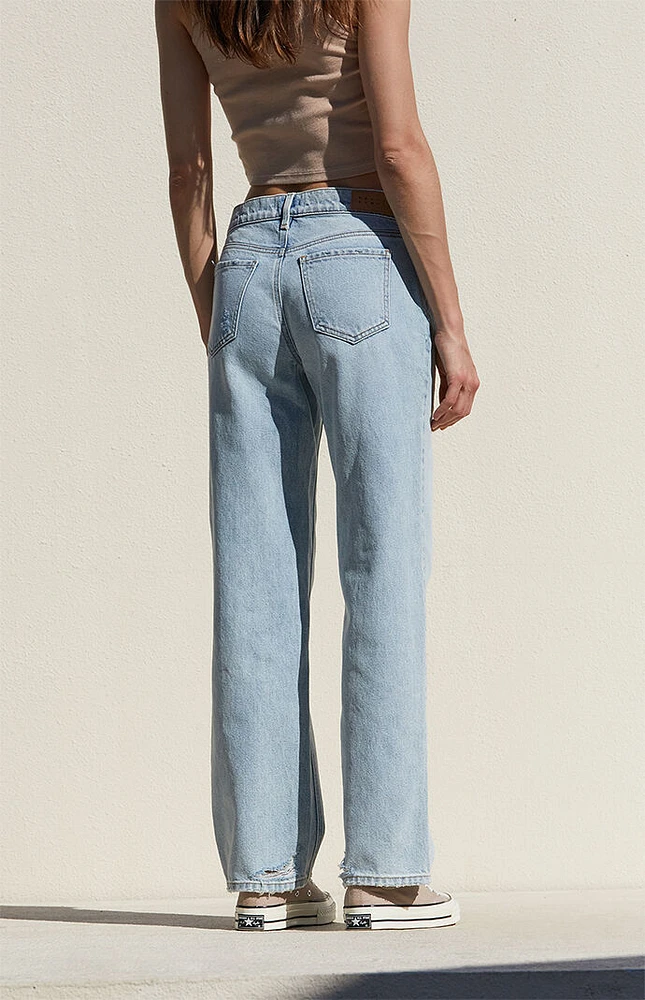 PacSun Light Indigo Ripped Low Rise Straight Leg Jeans