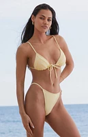 Amor y Besos Eco Yellow Delphine Picot High Cut Bikini Bottom