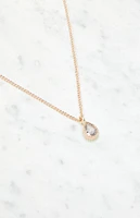 Faux Diamond Charm Necklace