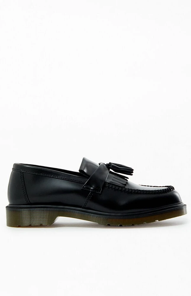 Dr Martens Black Adrian Polished Smooth Leather Tassel Loafers