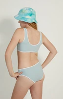 PacSun Kids Light Blue Cropped Bikini Top & Bottom Set