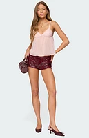 Edikted Dotted Chiffon Babydoll Tank Top