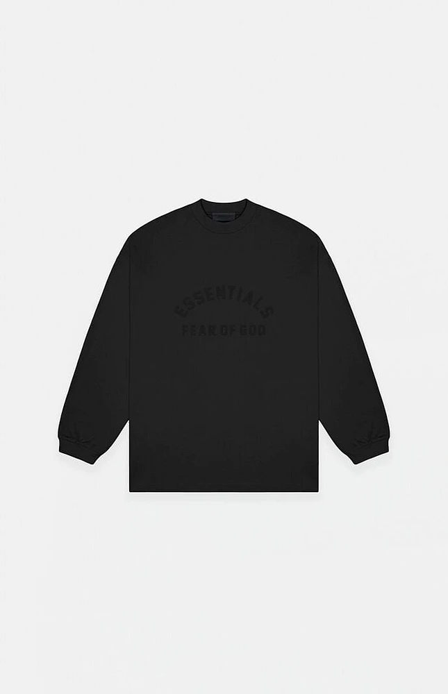 Kids Fear of God Essentials Black Long Sleeve T-Shirt