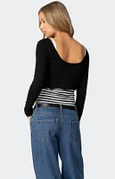 Edikted Shania Layered Striped Top