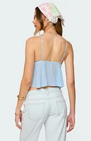 Edikted Ruffle Sheer Chiffon Babydoll Tank Top
