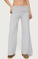 Edikted Petite Wide Leg Fold Over Pants