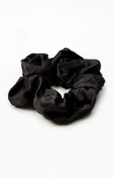 LA Hearts Black Satin Scrunchie