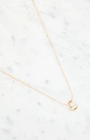 LA Hearts C Initial 14K Gold Plated Necklace