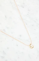 LA Hearts C Initial 14K Gold Plated Necklace