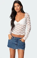 Edikted Mykonos Sheer Lace Top