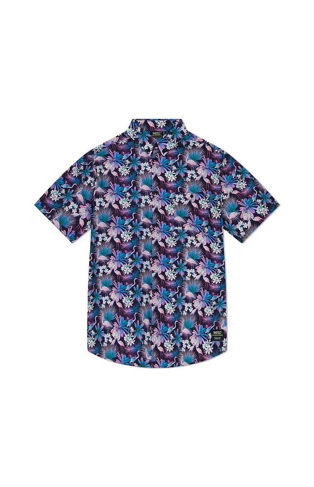 WeSC America Inc Oden Neon Flower AOP Camp Shirt