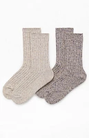 Pacsun 2 Pack Brown Marled Crew Socks