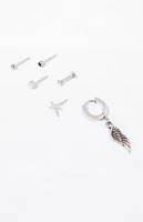 PacSun 6 Piece Silver Mixed Earrings