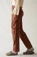 Comfort Stretch Brown Cargo Dad Pants