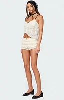 Edikted Este Textured Lace Scrunch Shorts