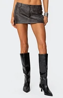 Edikted Sadaf Faux Leather Mini Skort