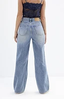 PacSun Cali Medium Indigo Dart Baggy Boyfriend Jeans