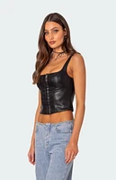 Edikted Simone Faux Leather Corset