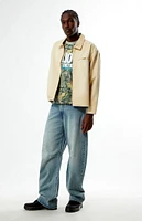 PacSun Tan Washed Canvas Gas Jacket