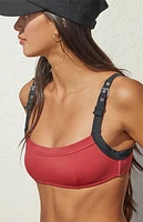 Pacsun Red Belt Buckle Tank Bikini Top