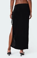 Edikted Goldie Slitted Drawstring Maxi Skirt