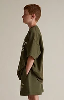 Fear of God Essentials Kids Military Fleece Soccer Sweat Shorts