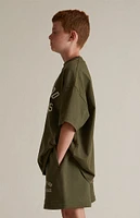 Fear of God Essentials Kids Military Fleece Soccer Sweat Shorts